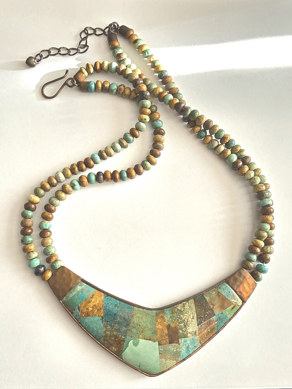 Jay King necklace Turquoise inlay beads copper DTR Desert Rose Trading